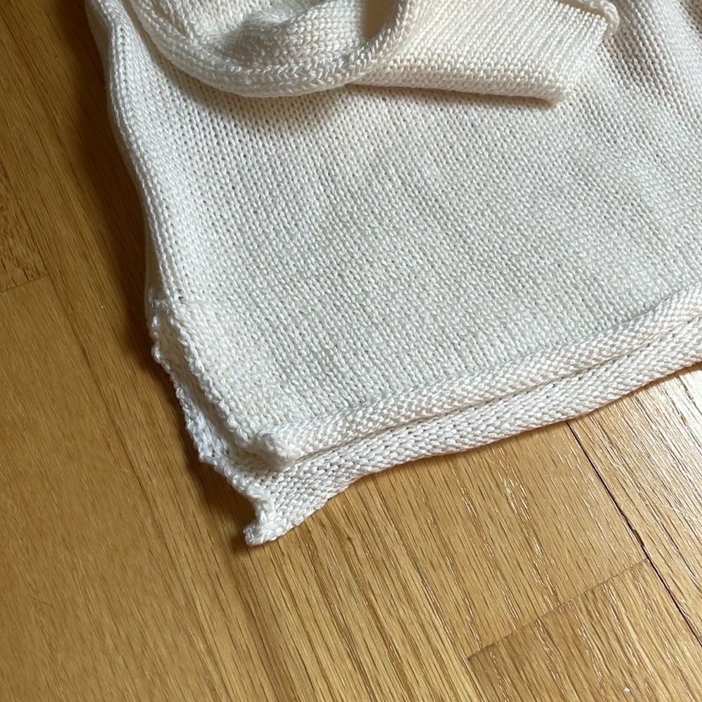 Marled Cream Crew Neck Sweater with Americana Love Graphic - Picture 9 of 15